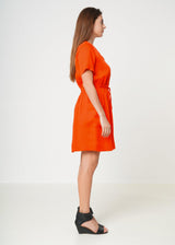 Women's Short Sleeve Utility Dress in Poppy by Shop at Konus