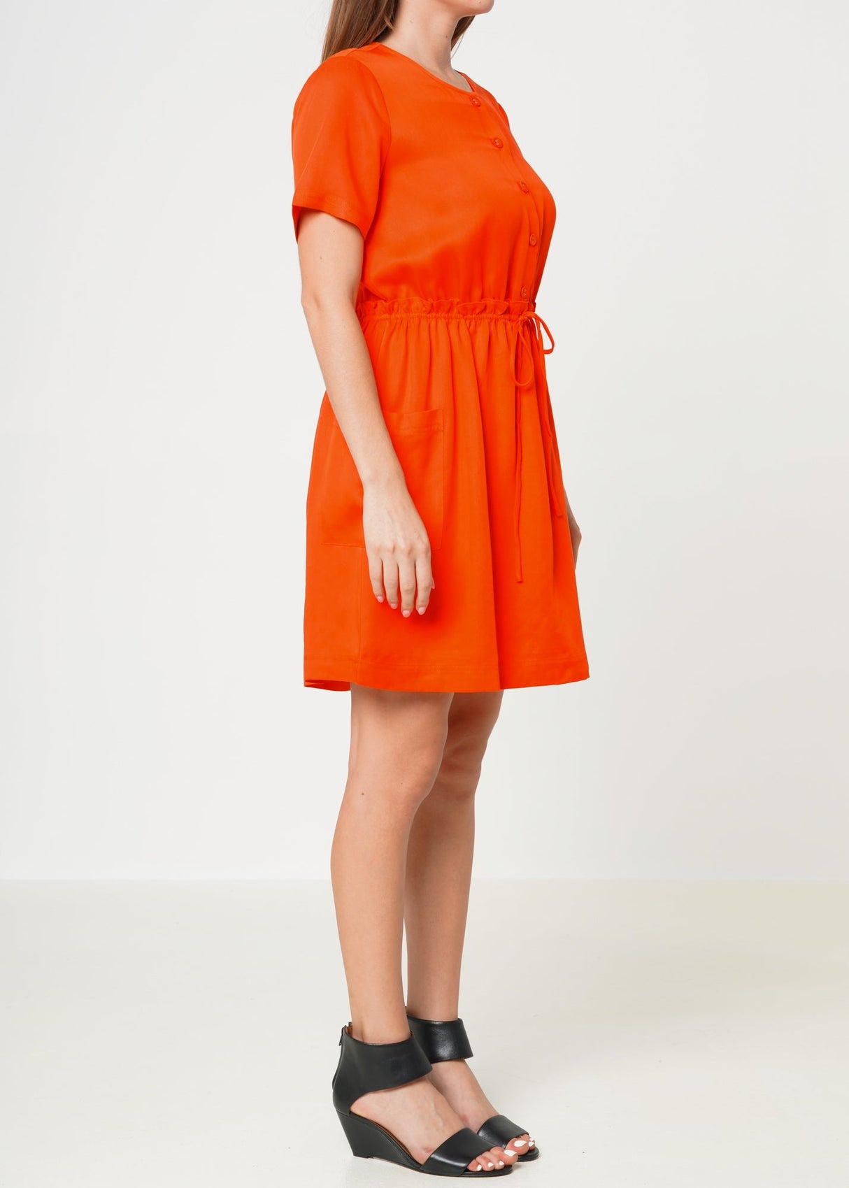 Women's Short Sleeve Utility Dress in Poppy by Shop at Konus