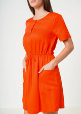 Women's Short Sleeve Utility Dress in Poppy by Shop at Konus