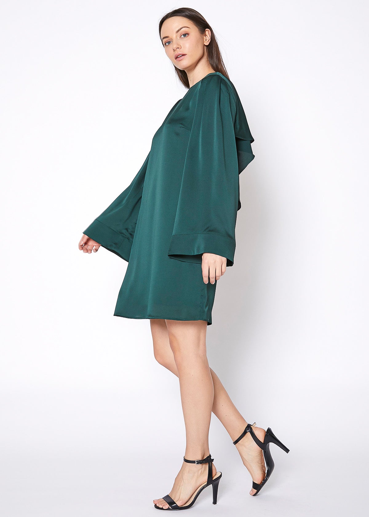 Satin Cross Back Tunic Dress by Shop at Konus