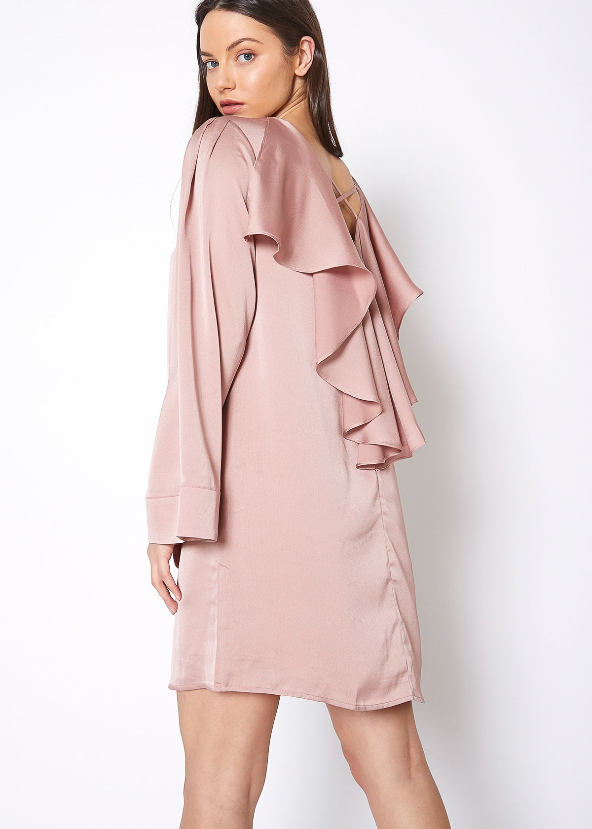 Satin Cross Back Tunic Dress by Shop at Konus