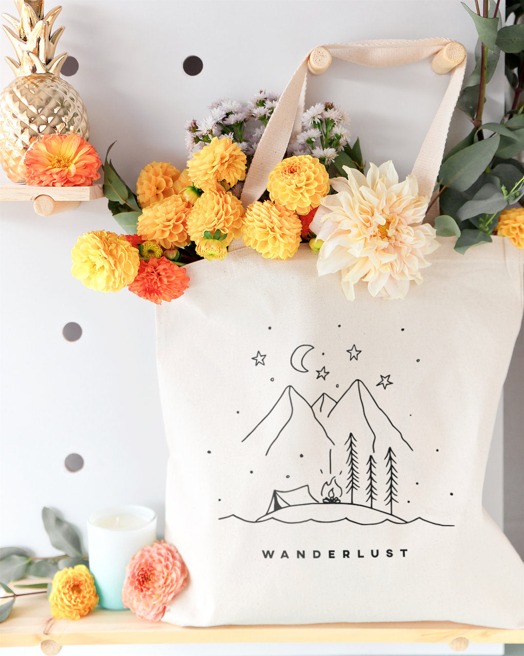 Wanderlust Cotton Canvas Tote Bag by The Cotton & Canvas Co.