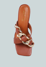 wandy link chain embellished sandals by London Rag