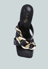 wandy link chain embellished sandals by London Rag