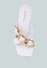 wandy link chain embellished sandals by London Rag