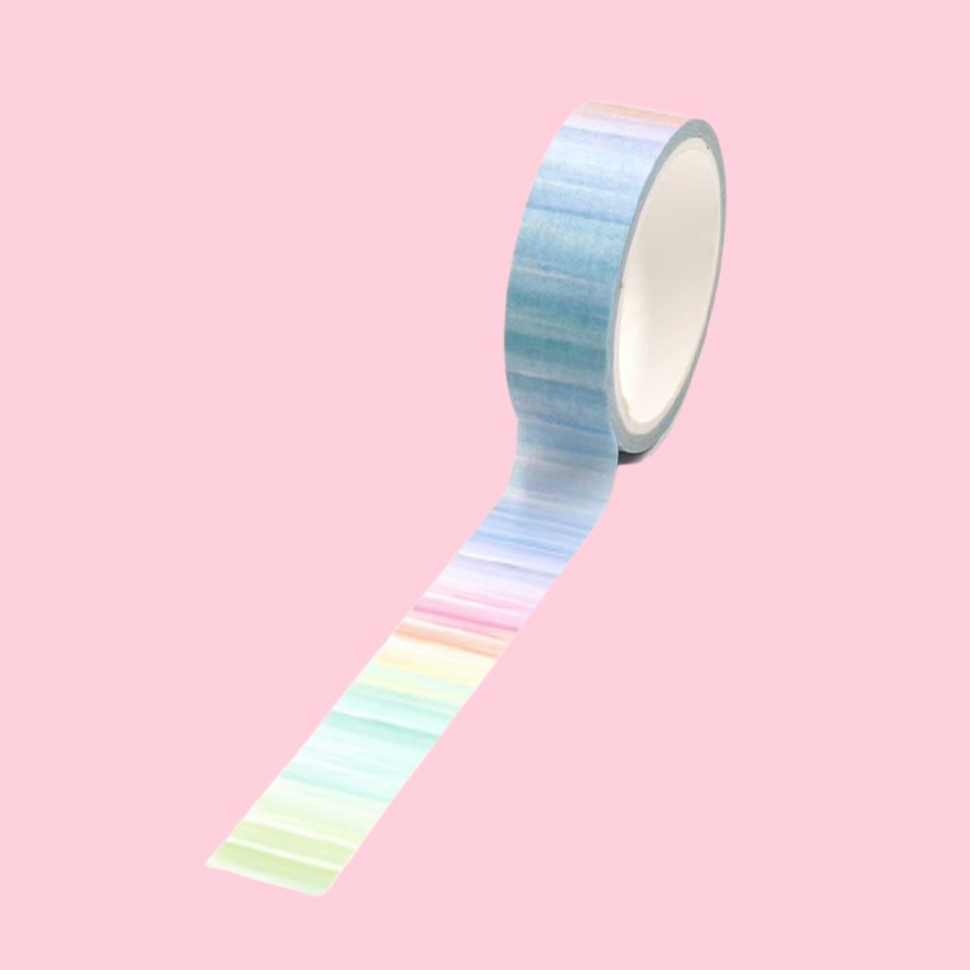 Watercolor Stripe Washi Tape | Gift Wrapping and Craft Tape by The Bullish Store