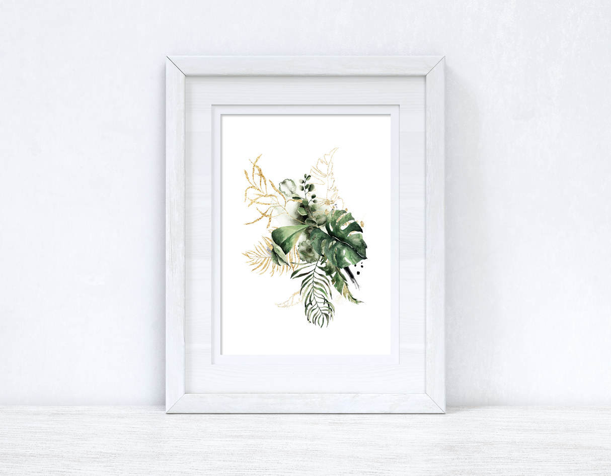 Watercolour Gold Greenery Madness Bedroom Home Kitchen Living Room Wall Decor Print by WinsterCreations™ Official Store