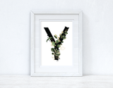 Watercolour Jungle Black Green Golds Alphabet Letter Bedroom Home Wall Decor Print by WinsterCreations™ Official Store