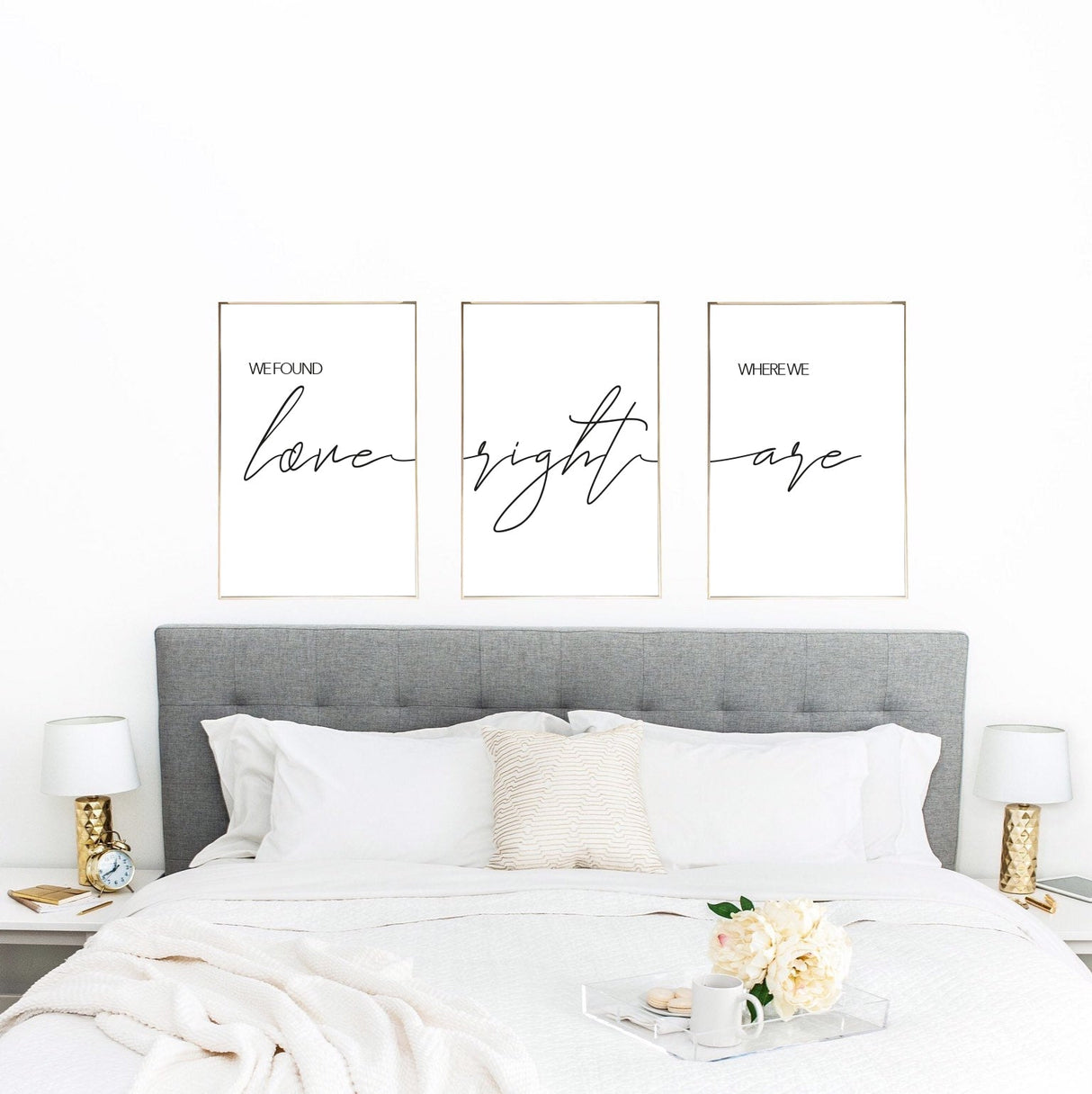 We Found Love Right Where We Are Set Of 3 Bedroom Wall Decor Prints by WinsterCreations™ Official Store