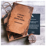 We All Become Stories Margaret Atwood Quote Leather Journal - 7x5 by Soothi