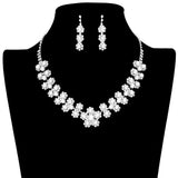 Pearl Embellished Flower Accent Rhinestone Jewelry Set by Madeline Love