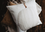 White Straight Stem Pumpkin Pillow Cover |   Primitive Farmhouse Decor | Farmhouse Pillows | Country Decor | Fall Throw Pillows | Gift by UniikPillows