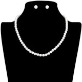 Triple Rhinestone Ring Pointed Pearl Necklace by Madeline Love