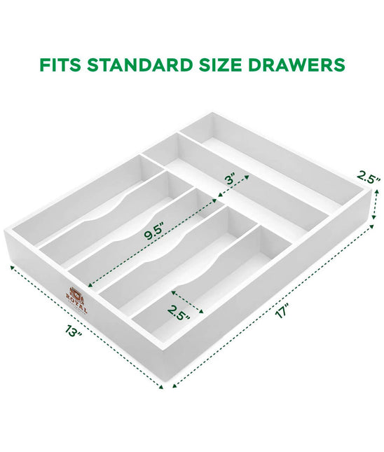 White Silverware Tray by Royal Craft Wood