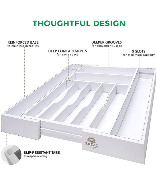 White Drawer Organizer by Royal Craft Wood