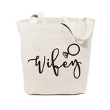 Wifey Wedding Cotton Canvas Tote Bag by The Cotton & Canvas Co.