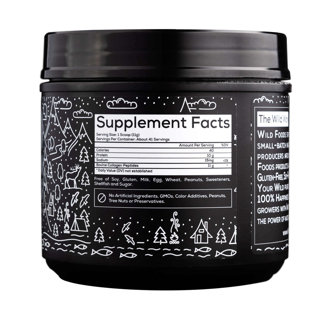 Grass-fed Collagen Peptides Powder, 16oz - Brazilian Bovine Sourced by Wild Foods