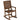 Patio Wood Rocking Chair with PU Seat and Rubber Wood Frame-Brown
