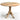Wooden Dining Table with Round Tabletop and Curved Trestle Legs-Natural