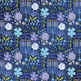 Floral Menorah Hanukkah Gift Wrap by Present Paper