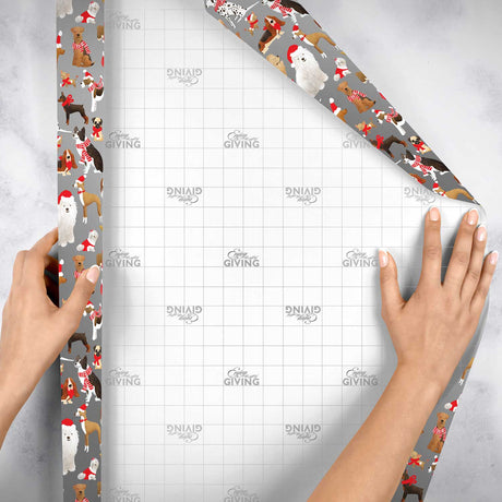 Santa's Helper Dogs Christmas Gift Wrap by Present Paper