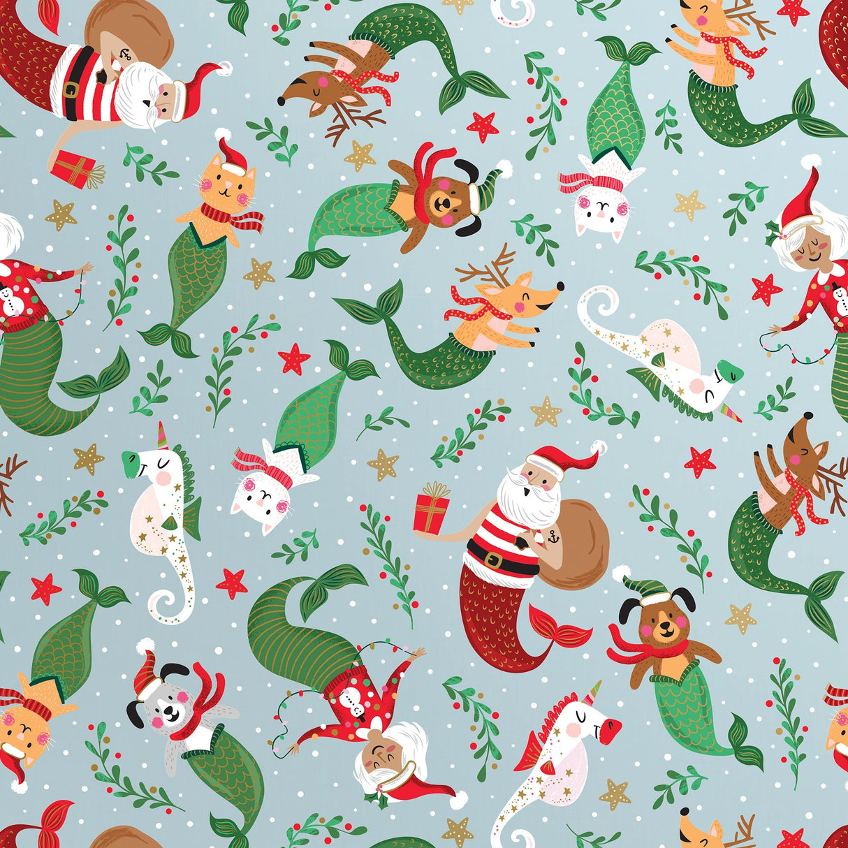 Undersea Holiday Christmas Gift Wrap by Present Paper