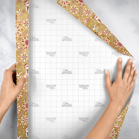 Merriment Gold Christmas Gift Wrap by Present Paper