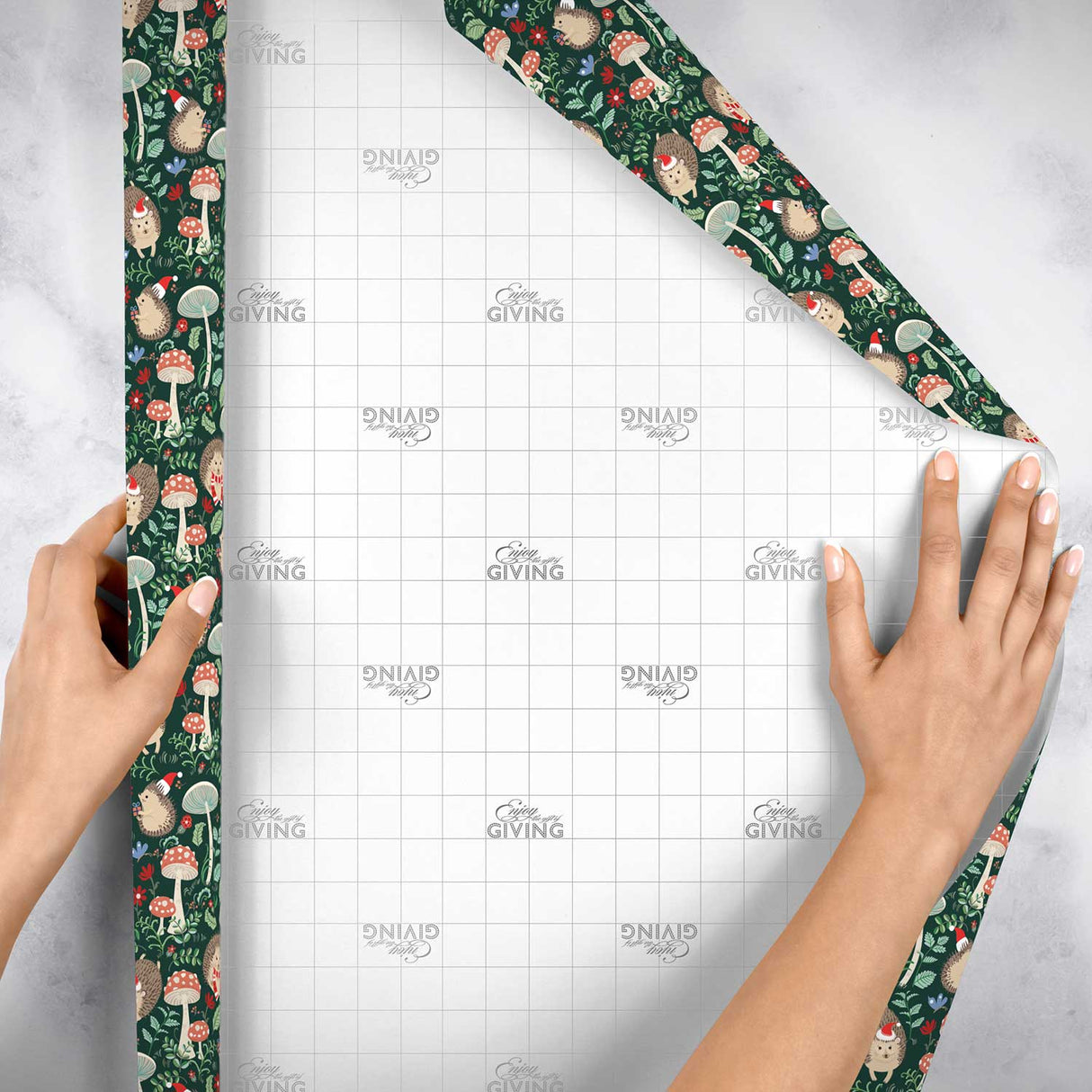 Holiday Hedgehog Christmas Gift Wrap by Present Paper