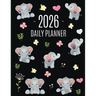 Baby Elephant Planner 2026: Cute Daily Organizer for 2026 (12 Months) Funny Jungle Animal Scheduler with Yellow Butterflies, Flowers & Pink Hearts