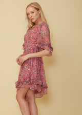 Wax Flower Asymmetrical Hi-Lo Dress by Shop at Konus