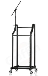 GRIFFIN Rack Mount Cart Stand & Top Mixer Platform 25U - Rolling Music Studio Booth Case Holder by GeekStands.com