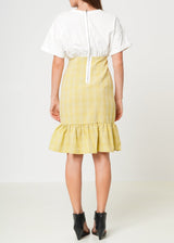 Women's Glen Plaid Mermaid Dress in Yellow by Shop at Konus