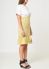 Women's Glen Plaid Mermaid Dress in Yellow by Shop at Konus