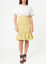 Women's Glen Plaid Mermaid Dress in Yellow by Shop at Konus