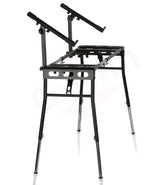 GRIFFIN 2-Tier DJ Coffin Workstation Stand - Double Table Top Keyboard & Laptop Holder - Duel Level Digital Piano Rack Mount Platform for Studio Mixer by GeekStands.com