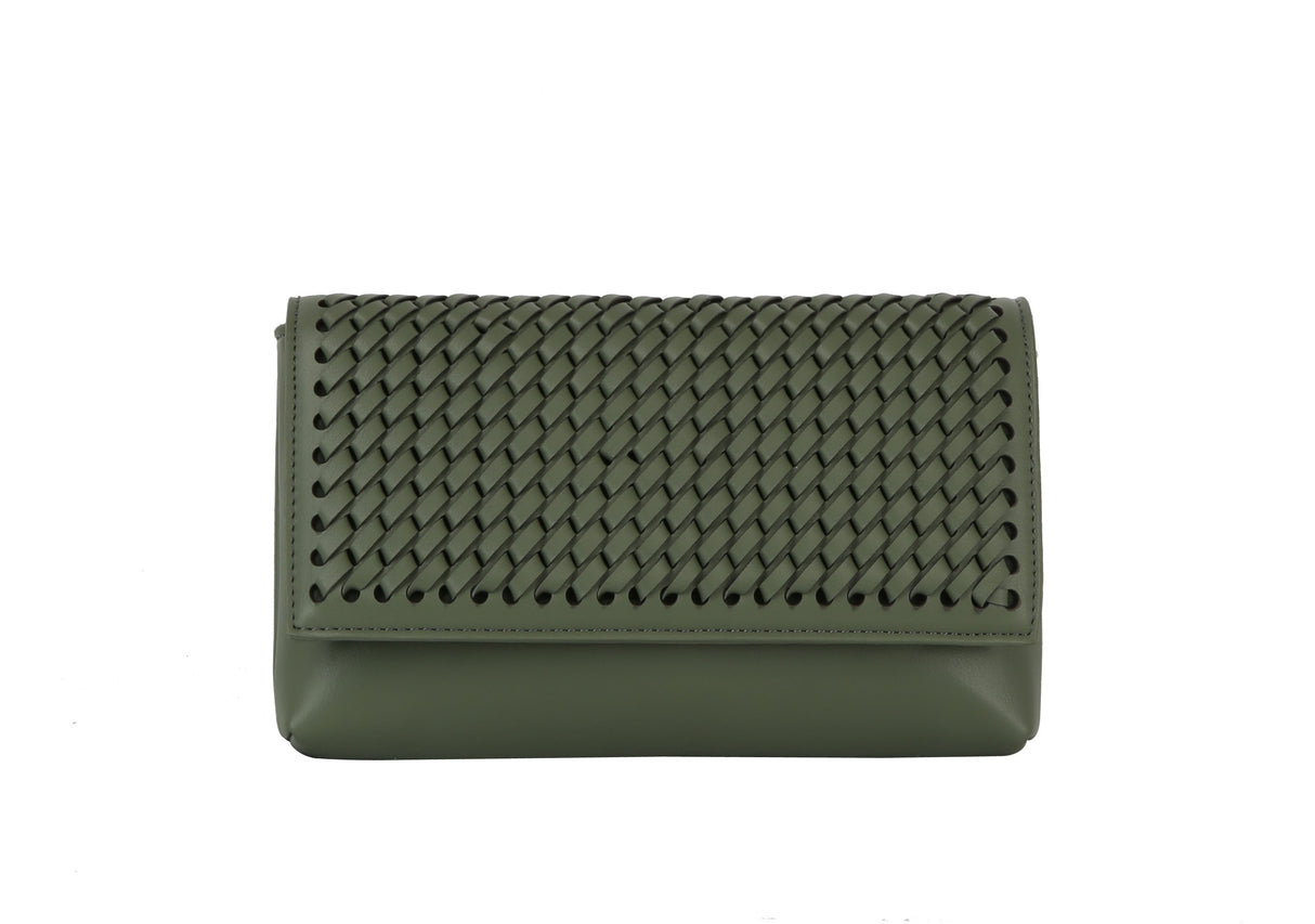 Woven flap over clutch by hfstylish