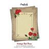 Vintage Red Roses Stationery Paper: Antique Letter Writing Paper for Home, Office, 25 Sheets (Border Paper Design)