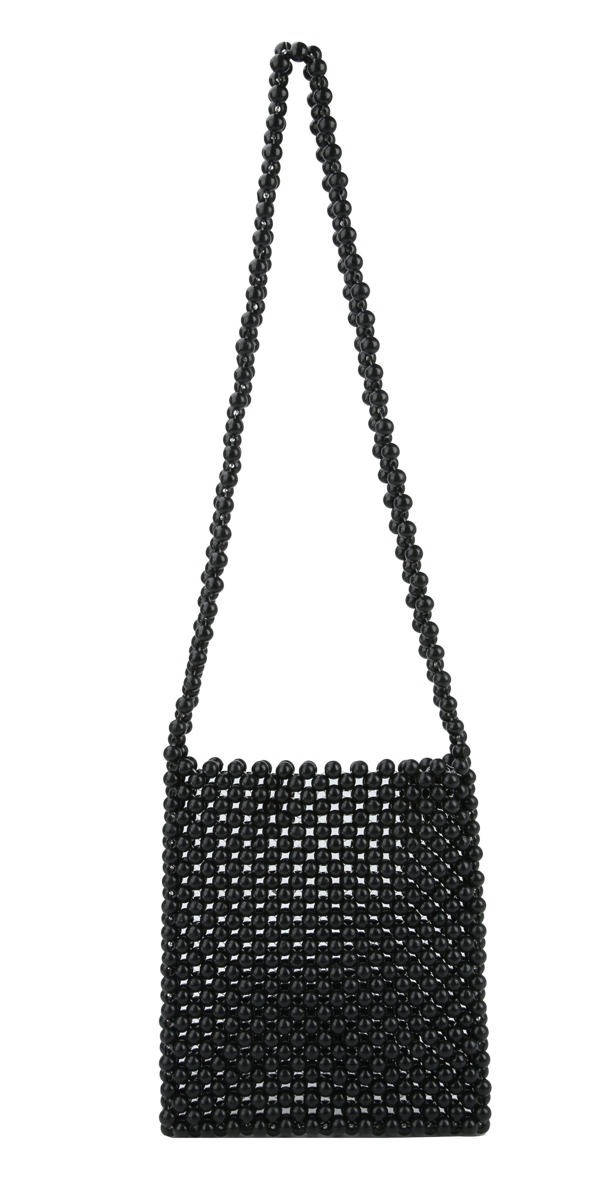 summer beach shoulder crossbody bag  is made of small wooden balls by hfstylish