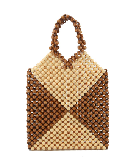 Straw Bags for Women,Straw Bags and Totes made whit small wooden balls by hfstylish