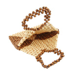 Straw Bags for Women,Straw Bags and Totes made whit small wooden balls by hfstylish