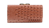 Fashion Ostrich Croc Kiss Lock Wallet by hfstylish