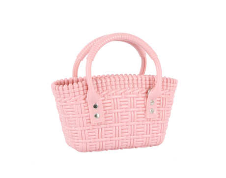 Woven top handles jelly mini tote by hfstylish