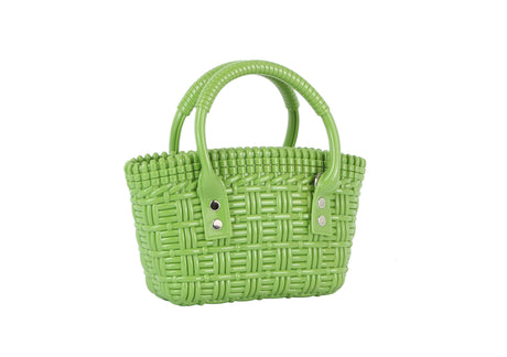 Woven top handles jelly mini tote by hfstylish