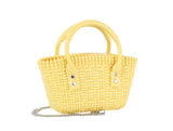 Woven top handles jelly mini tote by hfstylish