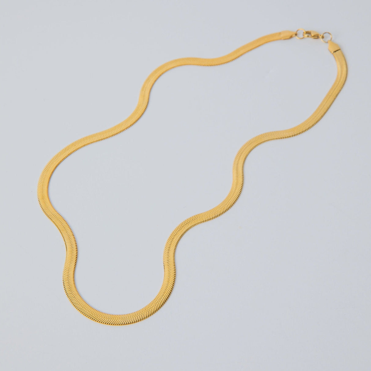 Herringbone Chain Classic Gold Necklace by ETHICGOODS