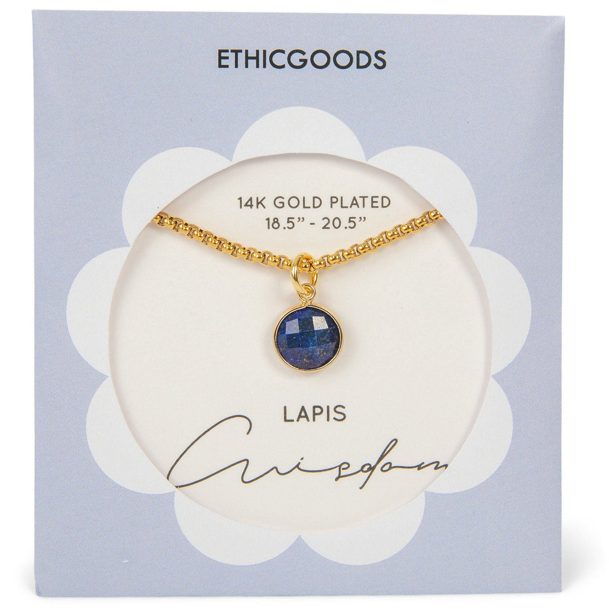 Lapis Stone Pendant Classic Gold Necklace by ETHICGOODS