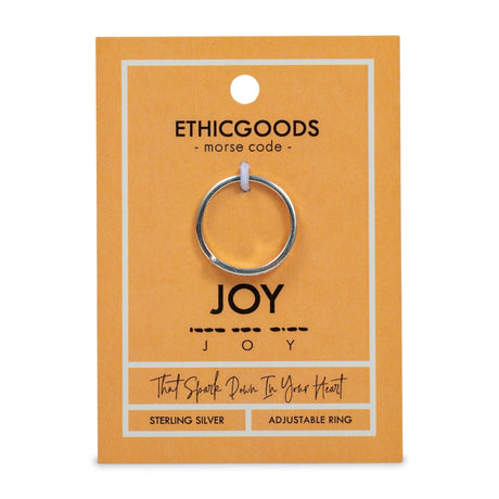 CLASSIC GOLD Morse Code Ring - Stamped | JOY - Silver by ETHICGOODS