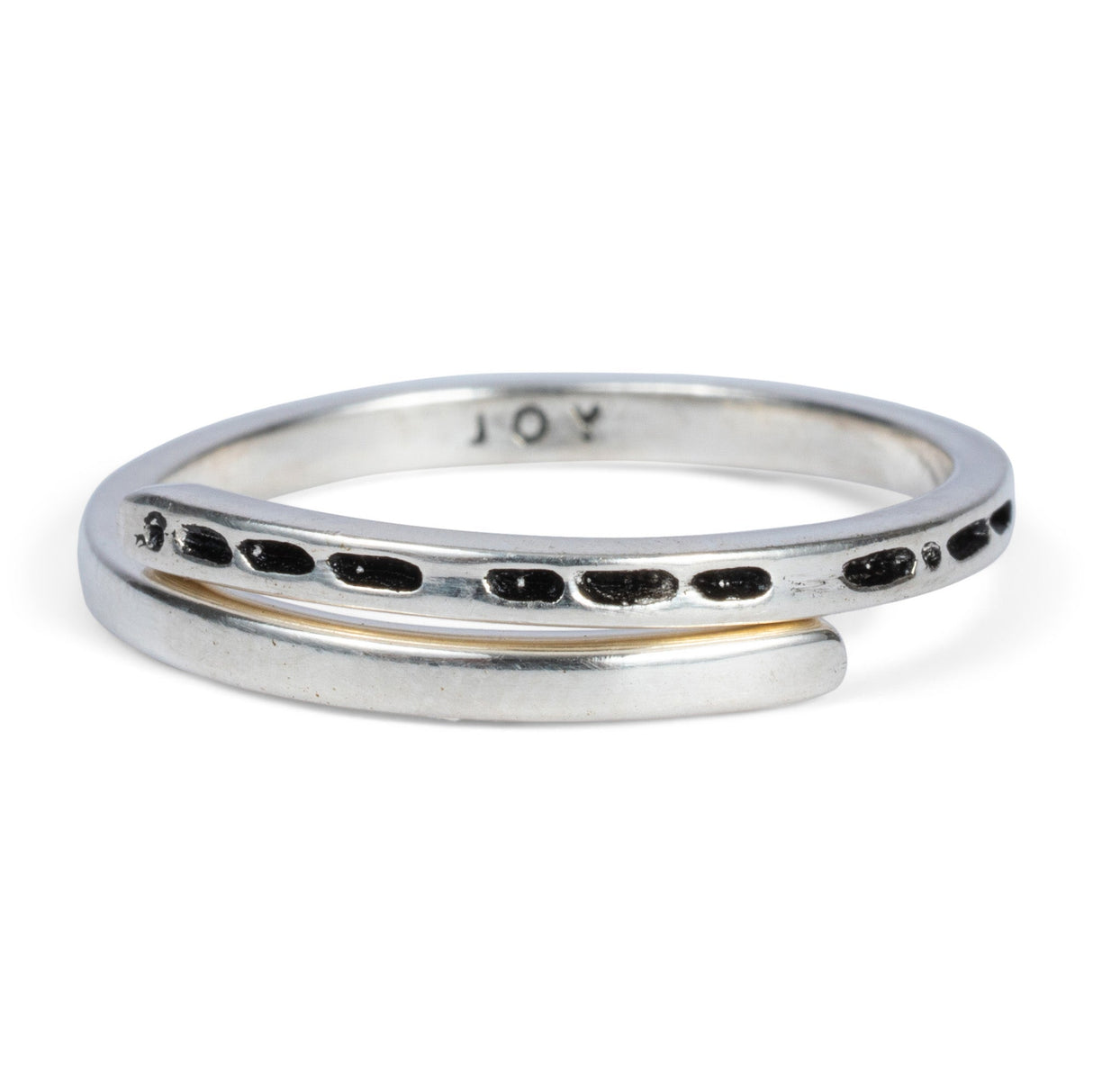 CLASSIC GOLD Morse Code Ring - Stamped | JOY - Silver by ETHICGOODS