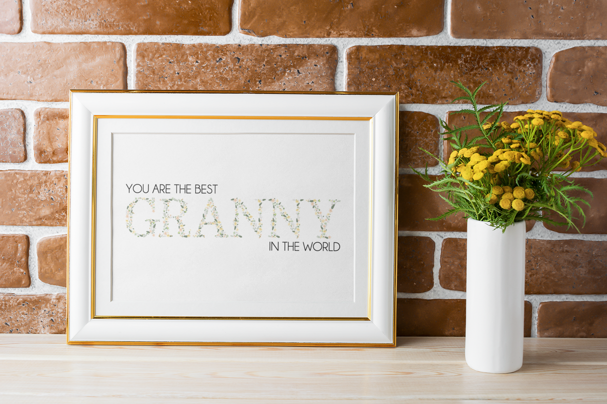 You Are The Best Granny In The World Mothers Day 2022 Home Simple Room Wall Decor Print by WinsterCreations™ Official Store