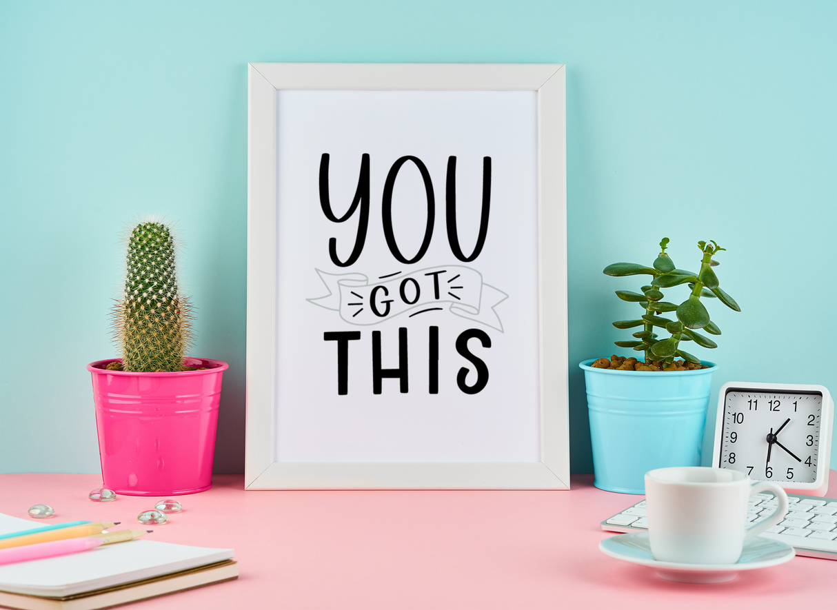 You Got This Motivational Inspiration Wall Decor Quote Print by WinsterCreations™ Official Store